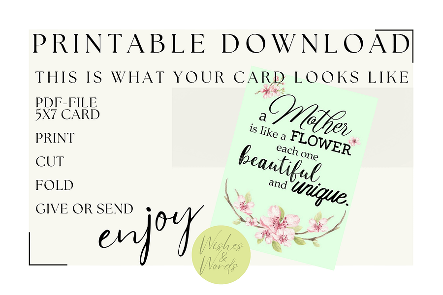 Mothersday Greeting Card - Printable Digital Download product image (3)