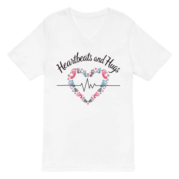 Ekg, Heartbeat and Hug V-Neck Tee product image (2)
