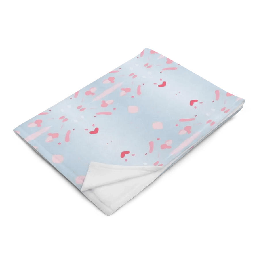 Pink Splashes & Red Hearts Throw Blanket product image (4)