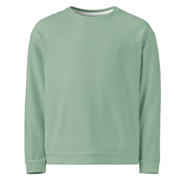 Plain Light Sage Green Soft Summer Unisex Recycled Polyester Heavyweight Premium Sweatshirt by Treasure Pie product image (1)