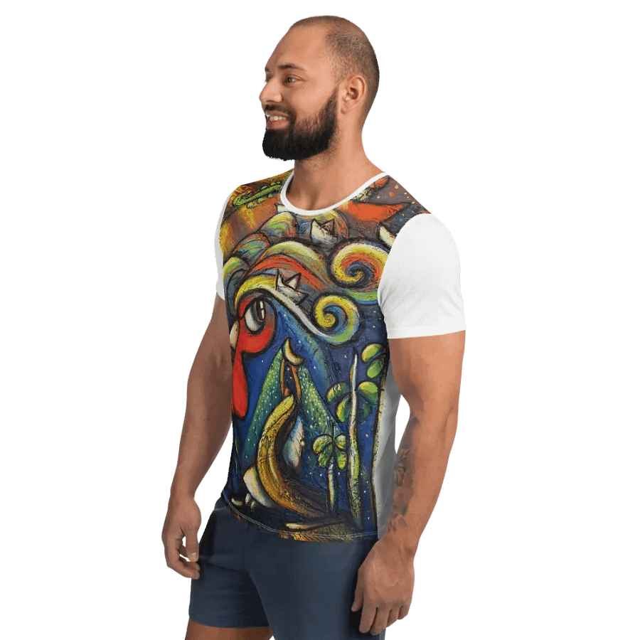 Vibrant Rooster All-Over Print Athletic T-Shirt product image (3)