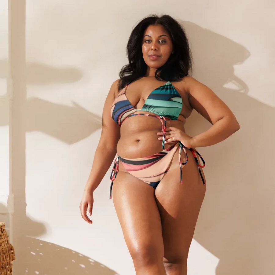 TDS Music Recycled String Bikini Set in Abstract Colors (2XS-6XL) product image (10)