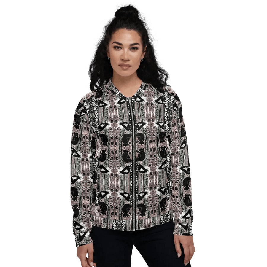 Abstract Floral Birds Unisex Bomber Jacket product image (1)