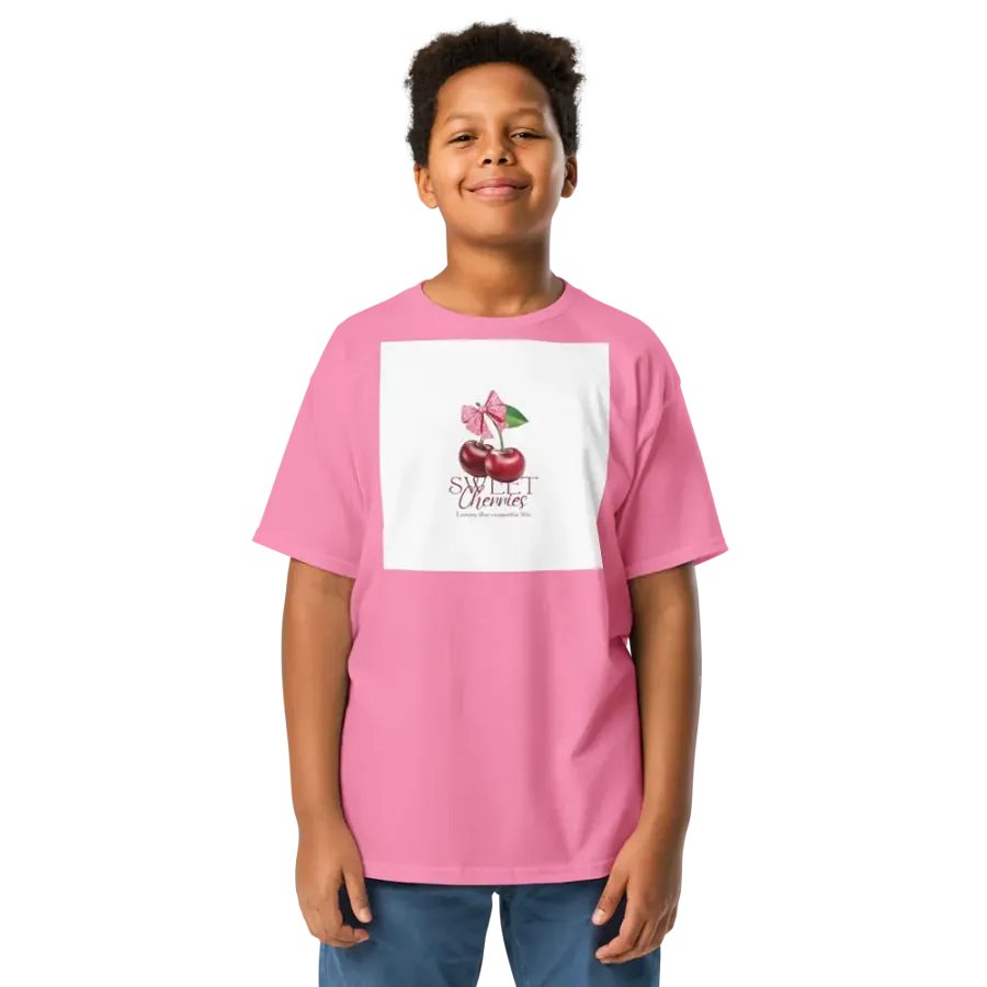 Kids Shirt Cherries Pink Bow product image (1)