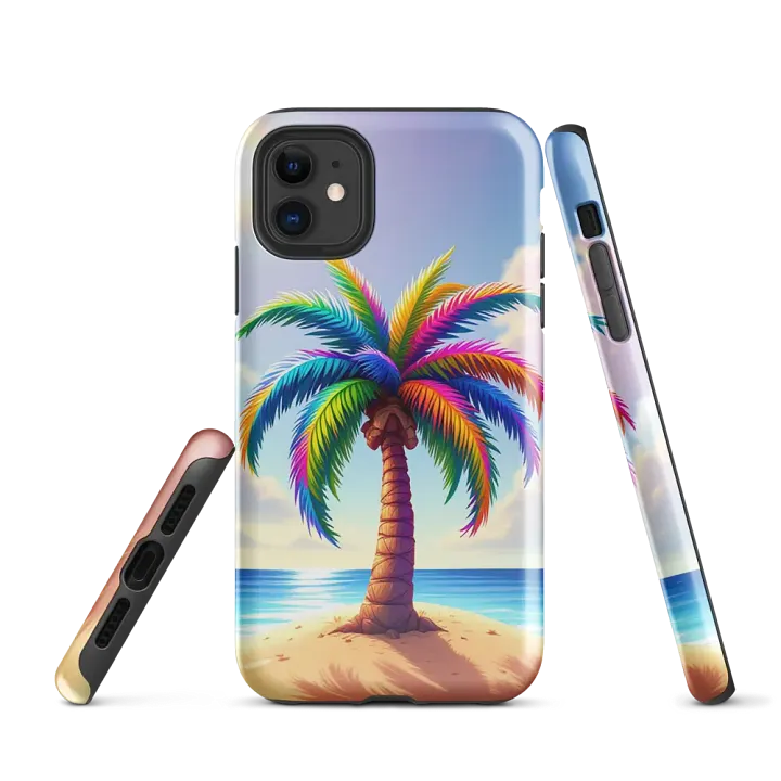 Rainbow Palm Paradise Phone Case - Protect Your Phone in Style! product image (1)