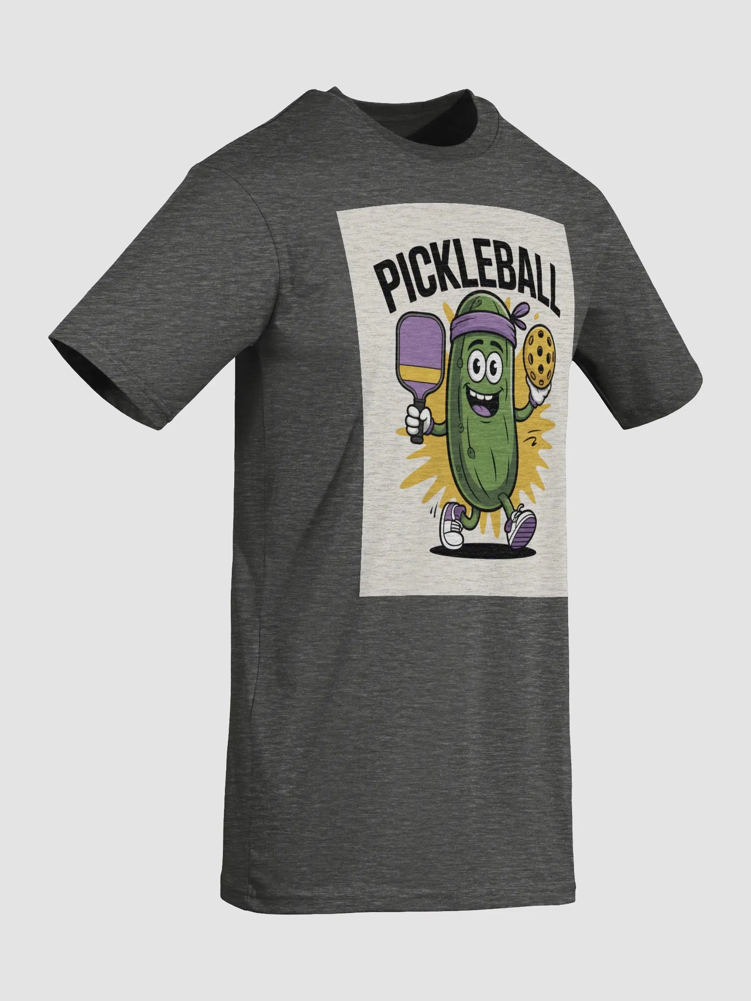 "Pickleball Power" Funny Cartoon Pickle T-Shirt product image (10)
