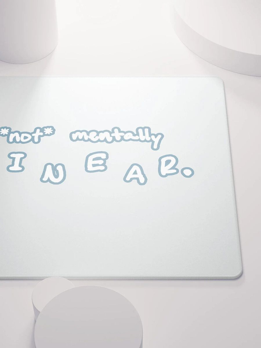 *not* mentally linear (lined design, #709AAF) mouse pad product image (5)