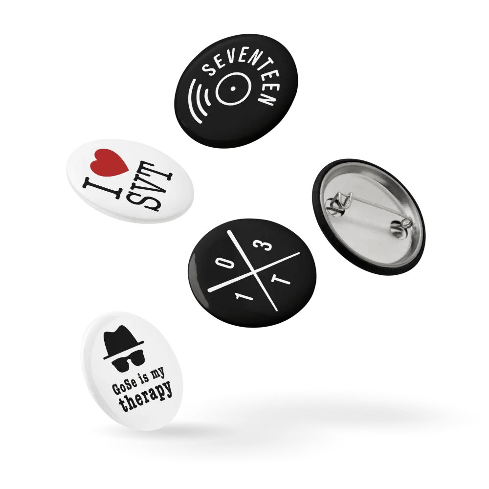 Seventeen Fan Buttons / Pinbacks - Minimalist - Set of 5 product image (9)