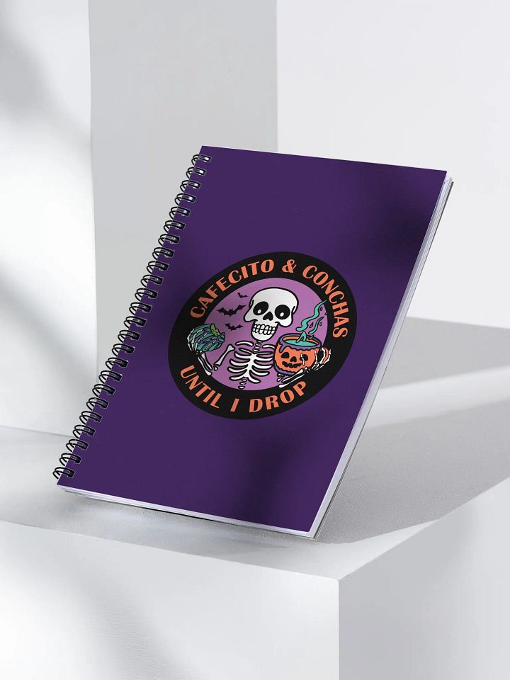 Cafecito and Conchas Halloween Skeleton Dotted Spiral Notebook product image (2)