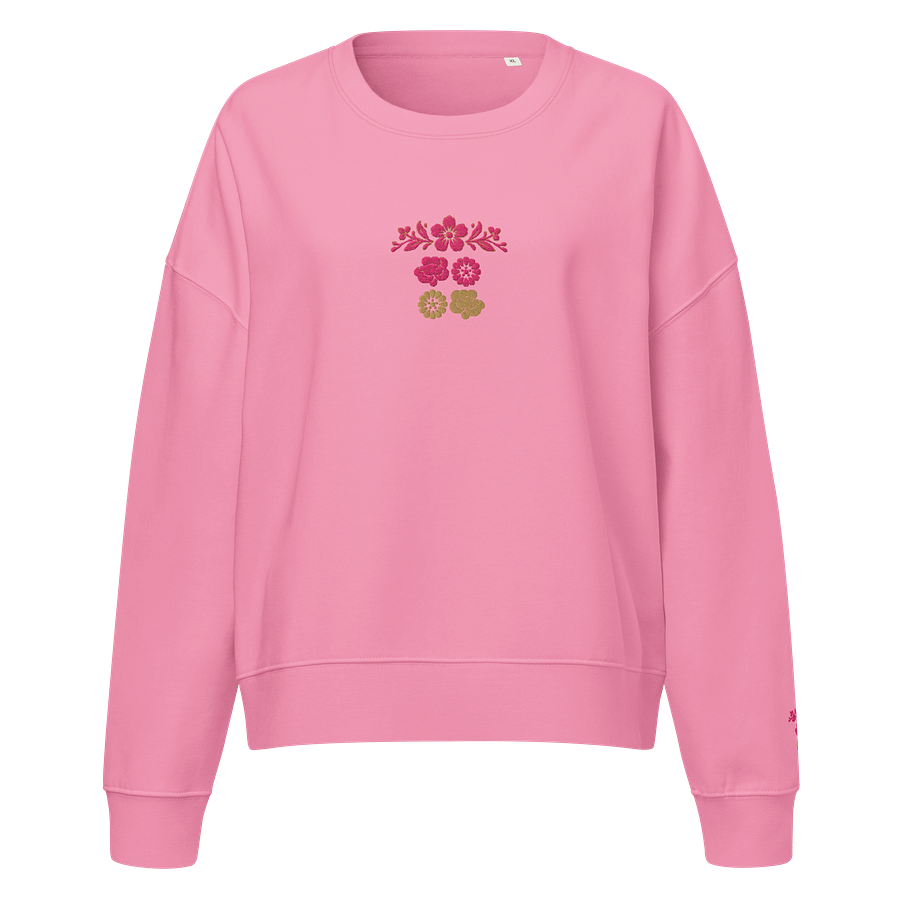 Floral Harmony Women's Organic Crew Neck Sweatshirt product image (2)