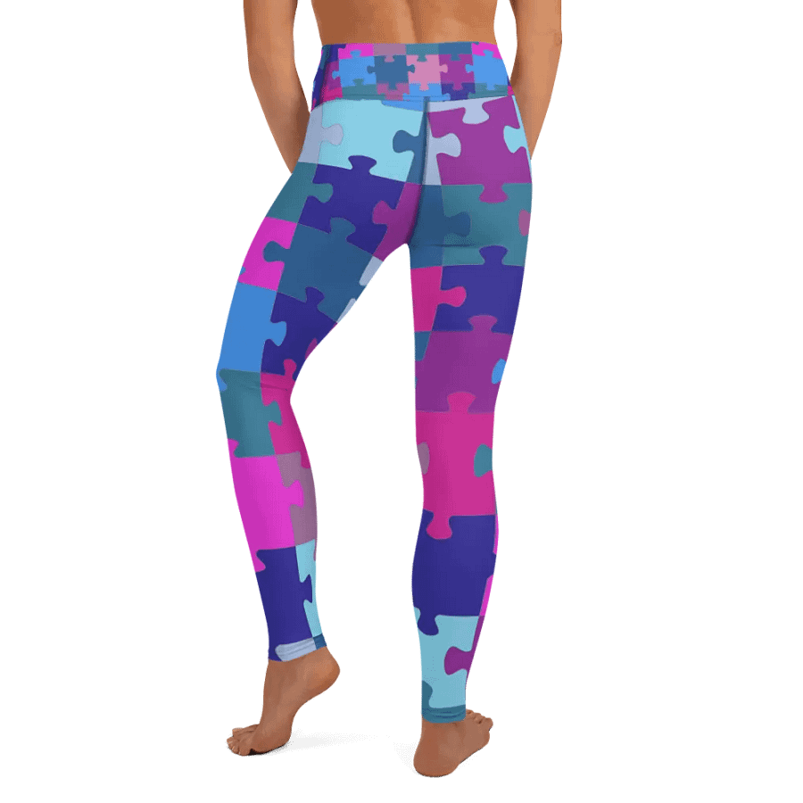 Multi-Colored Geometric Puzzle Pattern Yoga Leggings product image (6)
