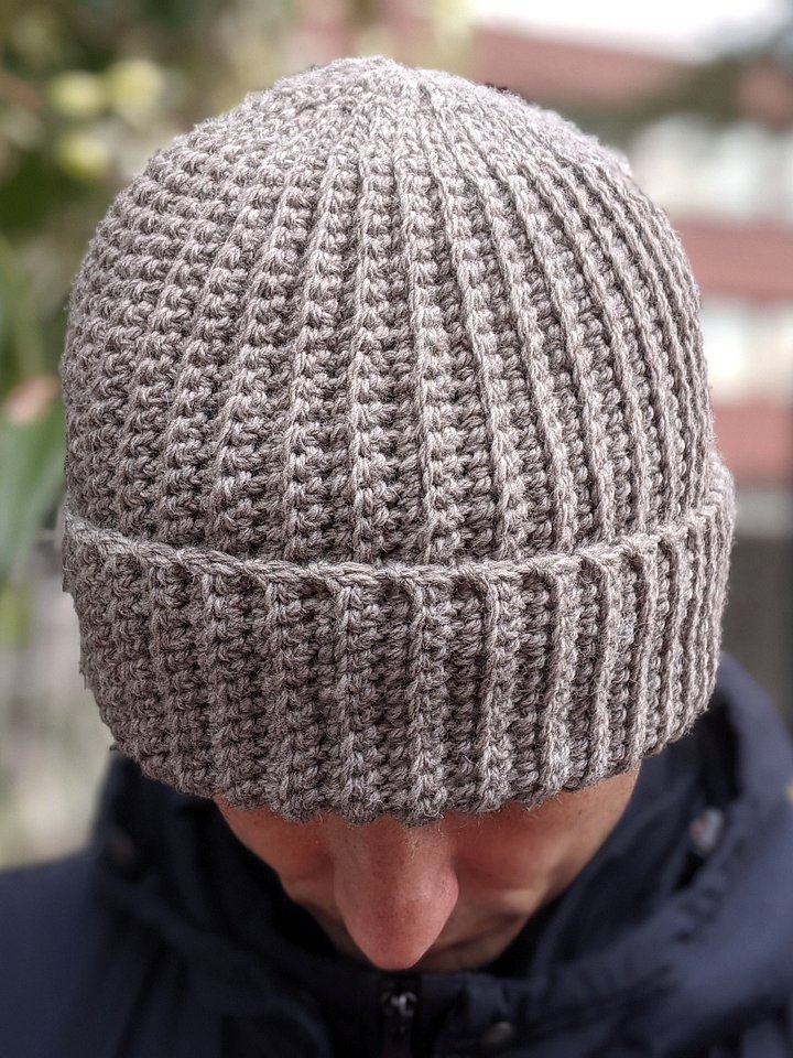 Crochet Ribbed Hat Pattern for Men & Women product image (2)