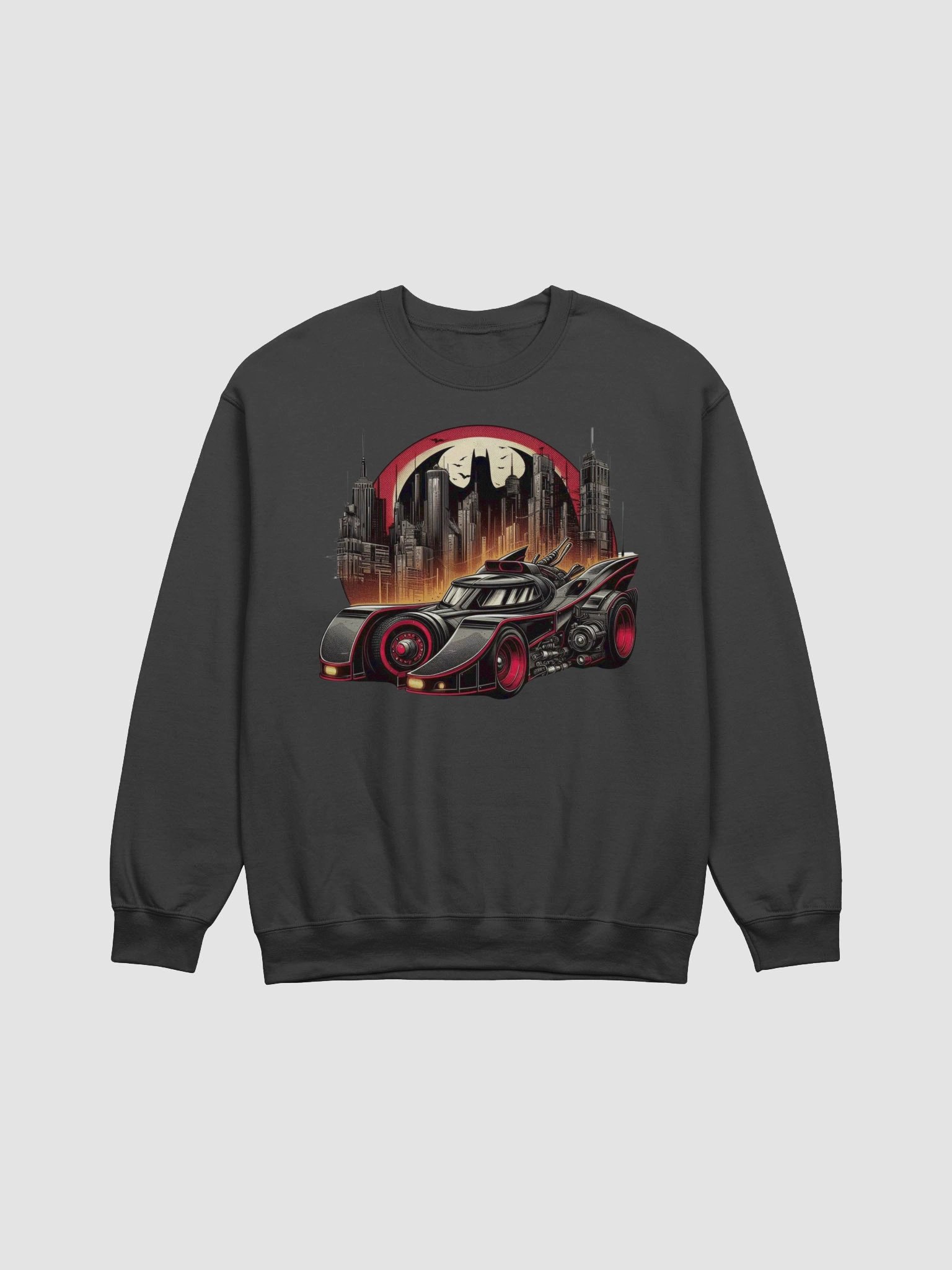 Futuristic Cityscape Bat Car Sweatshirt product image (1)