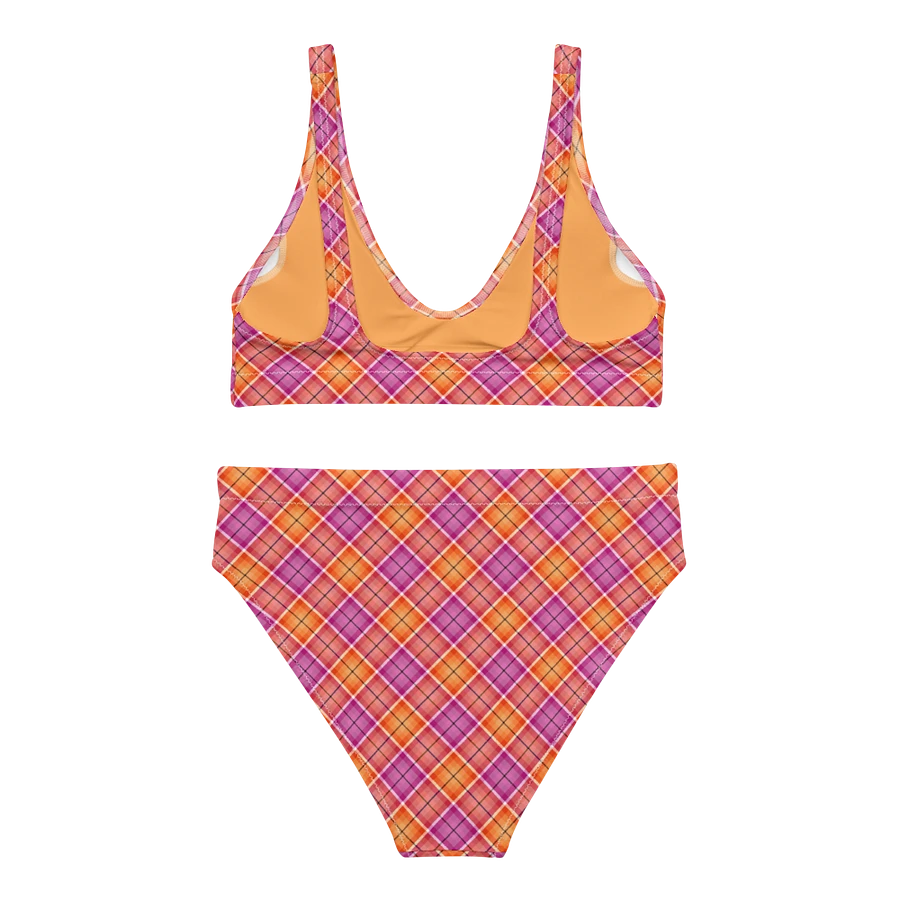 Bright Orange and Pink Plaid Bikini product image (4)