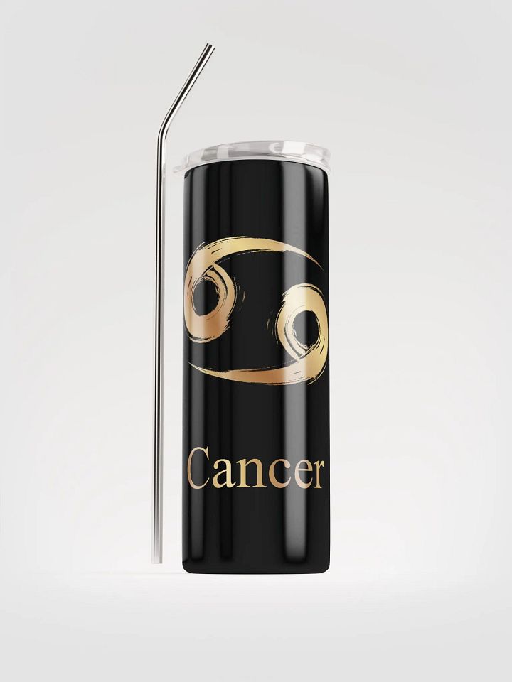 Golden Cancer Zodiac Stainless Steel Tumbler: Cosmic Elegance! ♋ product image (1)