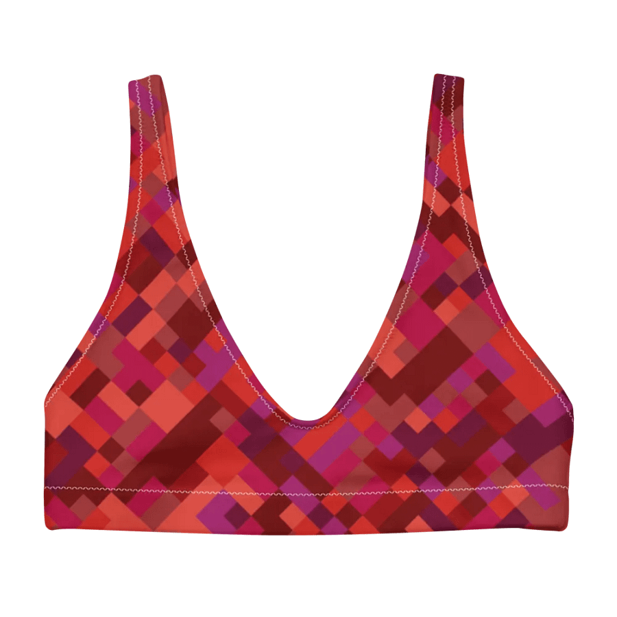 Colorful Mosaic Pattern Design Padded Bikini Top - v3 product image (3)