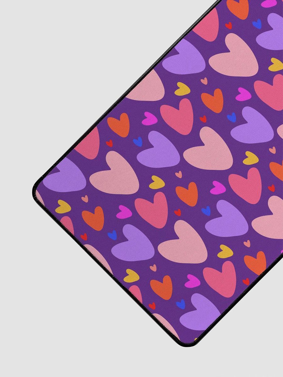 Doodle Hearts Purple and Pink pattern Desk Mat product image (3)
