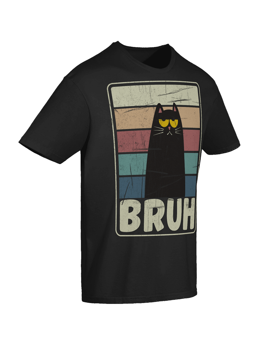 Retro BRUH Black Cat T-Shirt product image (75)