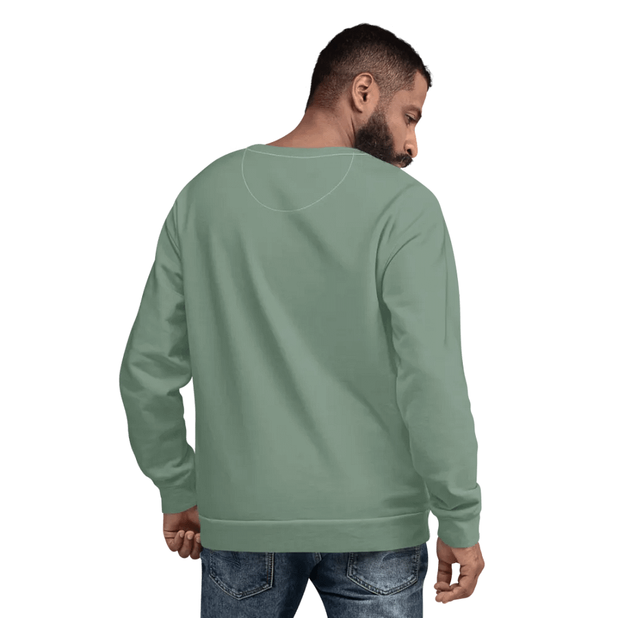 Plain Medium Sage Green Soft Summer Unisex Recycled Polyester Heavyweight Premium Sweatshirt by Treasure Pie product image (9)