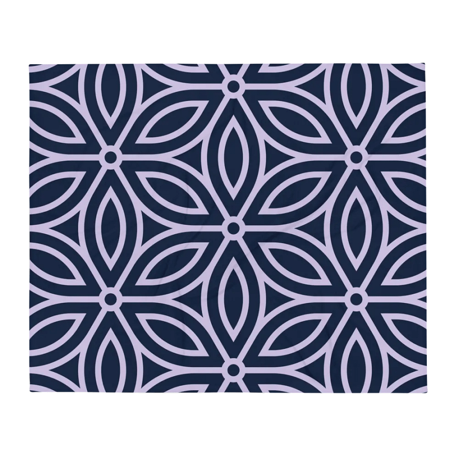 Navy Floral Intricate Blanket product image (2)
