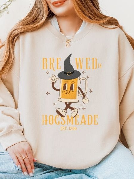 Brewed in Hogsmeade Cozy Retro Fall Sweathirt product image (1)