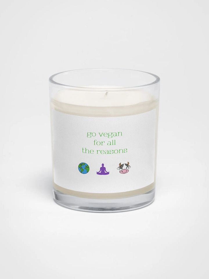 “Go Vegan for all the Reasons” Soy Wax Glass Jar Candle product image (1)