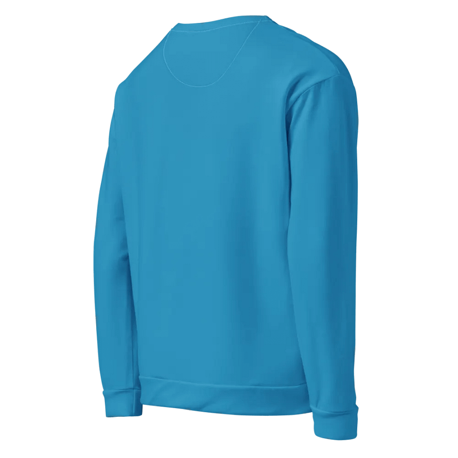 Plain Medium Blue Light Summer Unisex Recycled Polyester Heavyweight Premium Sweatshirt by Treasure Pie product image (4)