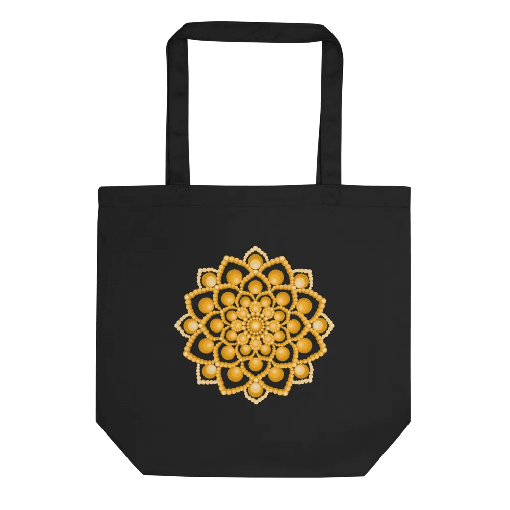 Orange Flower Mandala Organic Eco-Friendly Tote Bag product image (4)