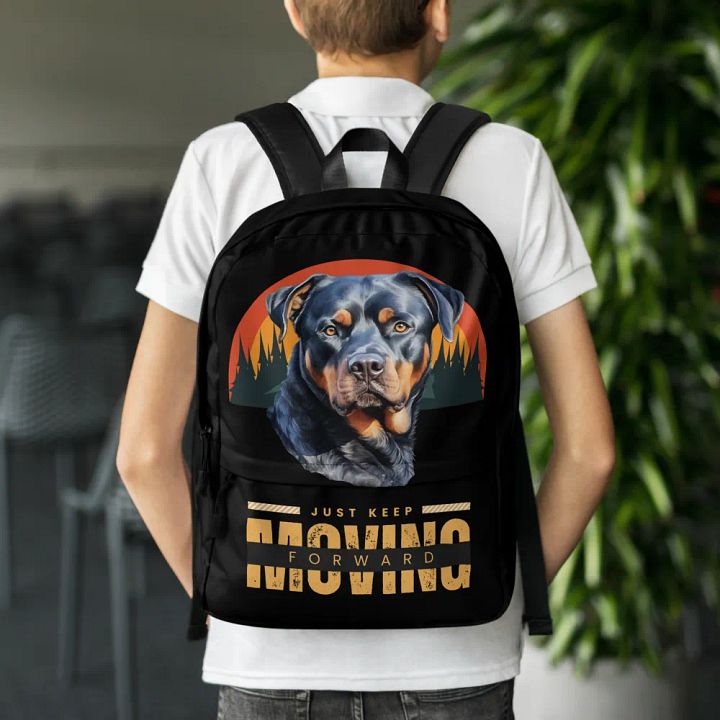 Rottweiler Keep Moving Forward All-Over Print Backpack product image (1)