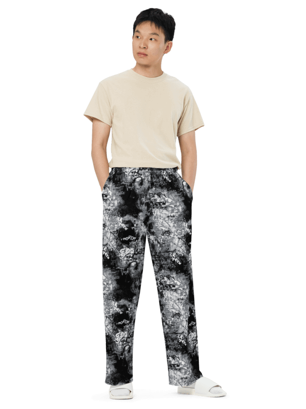Black and White Graffiti | Unisex Wide-Leg Pants product image (1)