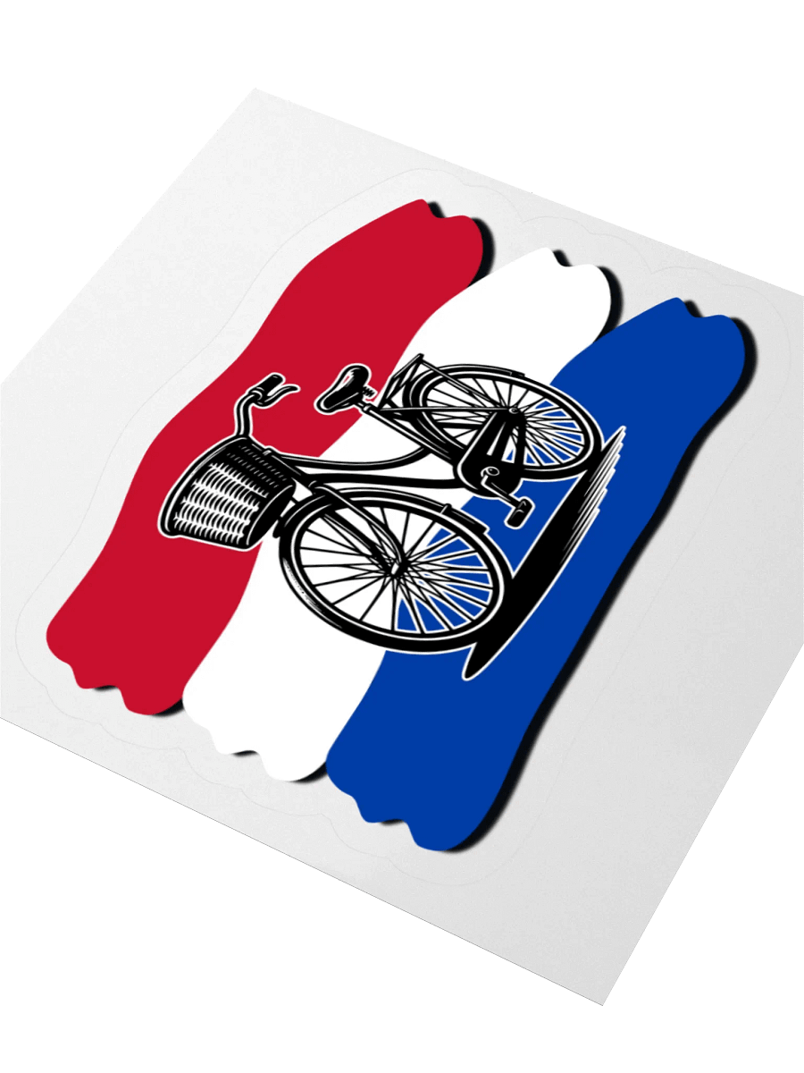 Netherlands Flag And Bicycle Kiss Cut Stickers product image (8)