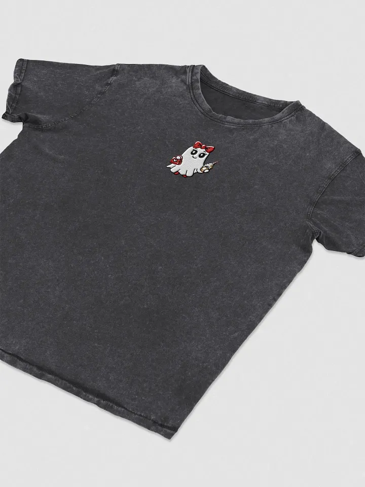Stylish Ghost Embroidered Semi-fitted Denim T-Shirt product image (2)