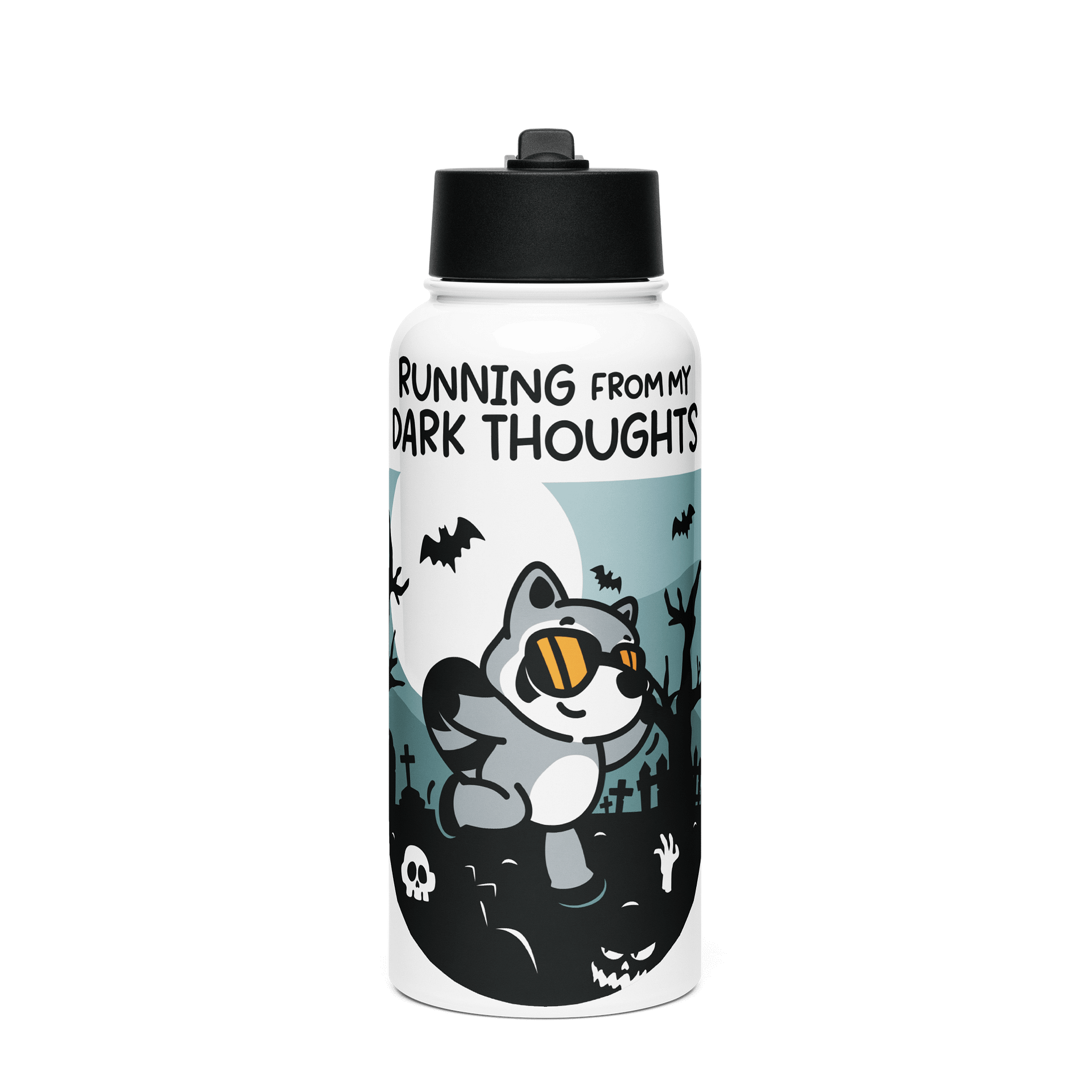 Running From My Dark Thoughts Water Bottle product image (1)