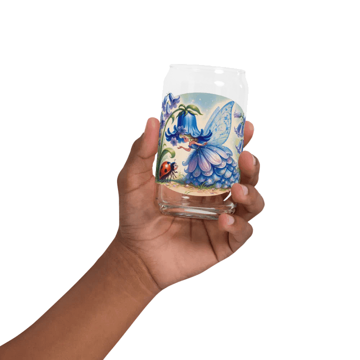 Bluebell Flower Fairy and Ladybug Glass with Optional Lid and Straw product image (32)
