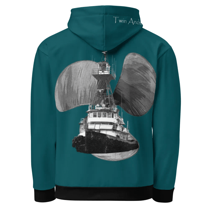 Teal Three blade prop Tug CE Hoodie product image (1)