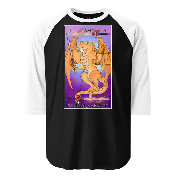 Day of the Dragon "Justice" Tarot Card Baseball Long Sleeve Shirt product image (1)