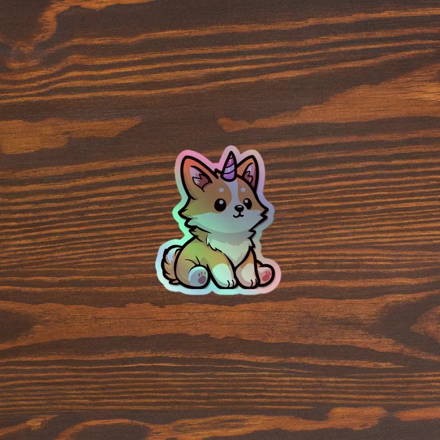 Corgi Unicorn Holographic Sticker Sheet product image (5)