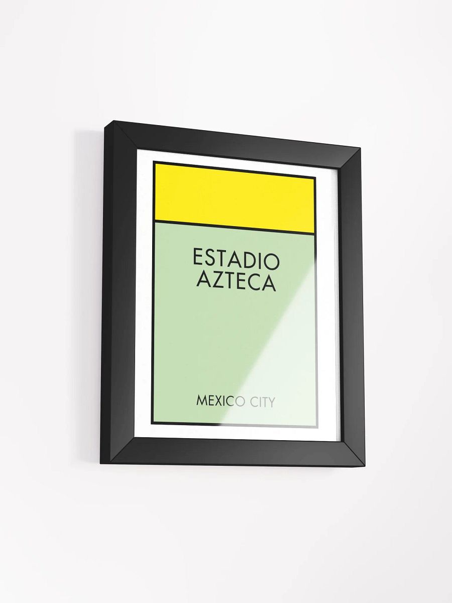 Estadio Azteca Stadium Mexico City Monopoly Title Art Framed Print product image (3)