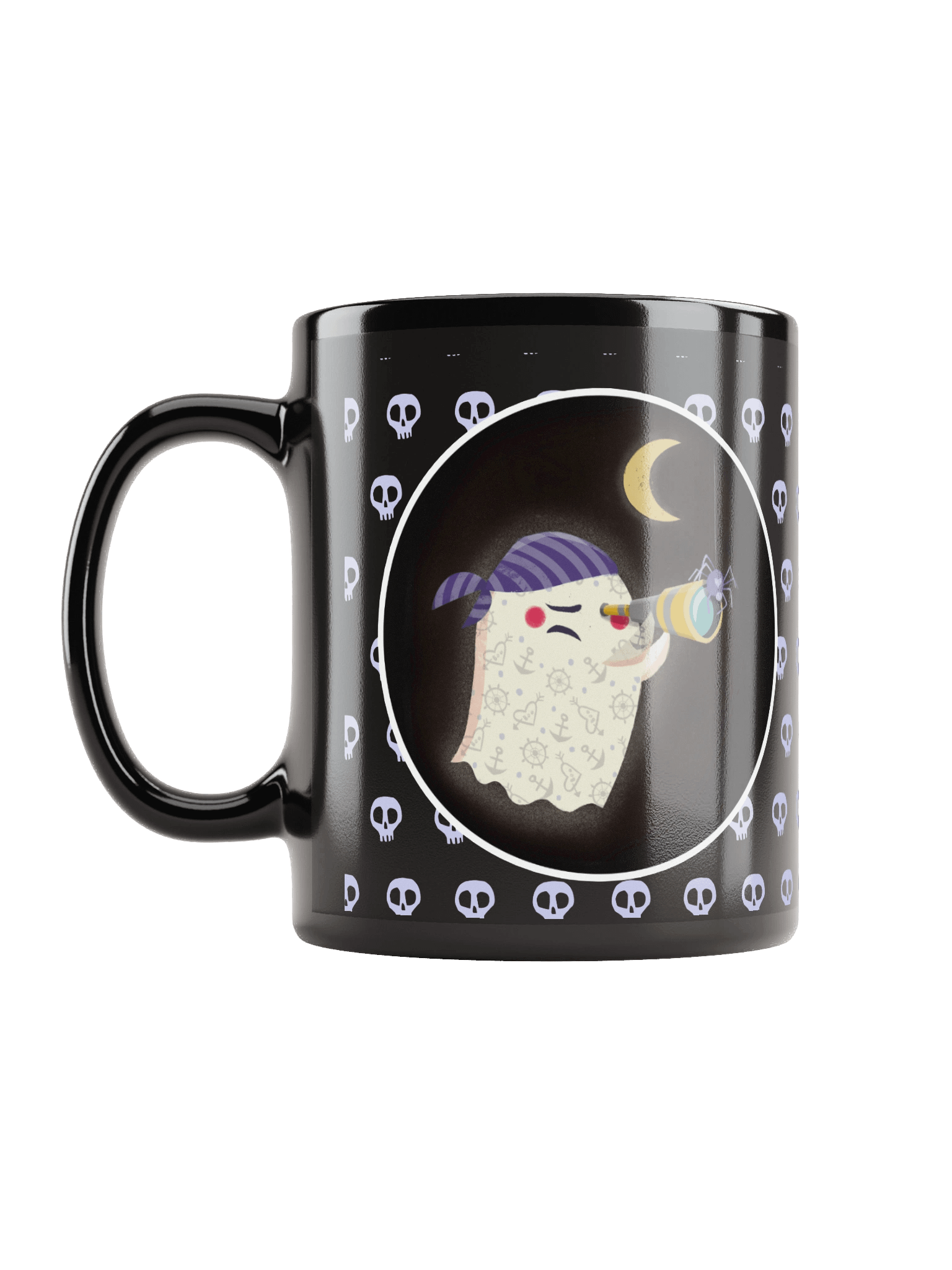 Little Ghost Pirate - Black Ceramic Mug product image (6)