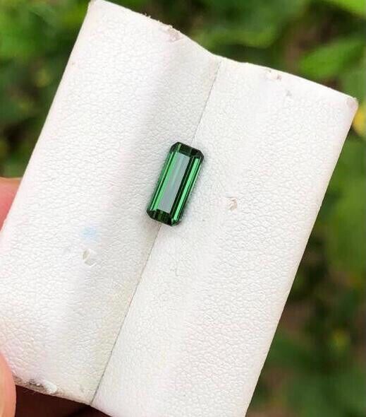 GREEN TOURMALINE FOR WIRE WRAPPING STONE FOR RING & GIFT, EMERALD CUT, 1.10 CRT product image (3)