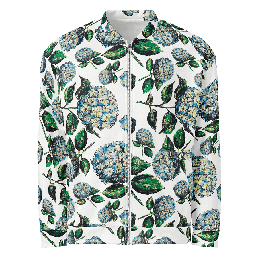 Blue Hydrangea Dreams | Unisex Bomber Jacket | Monique Faella Designs™ product image (1)
