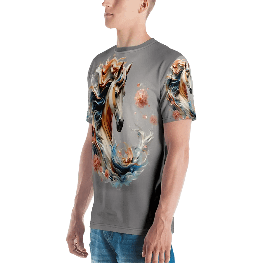 Circle Floral Horse T shirt product image (4)