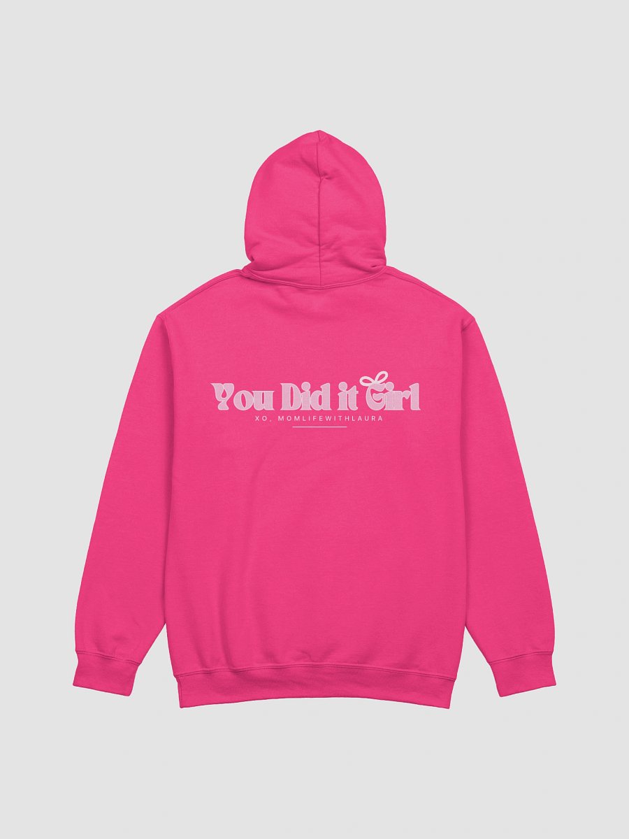 You Did it Girl Bow Hoodie - Hot Pink/Light Pink product image (2)