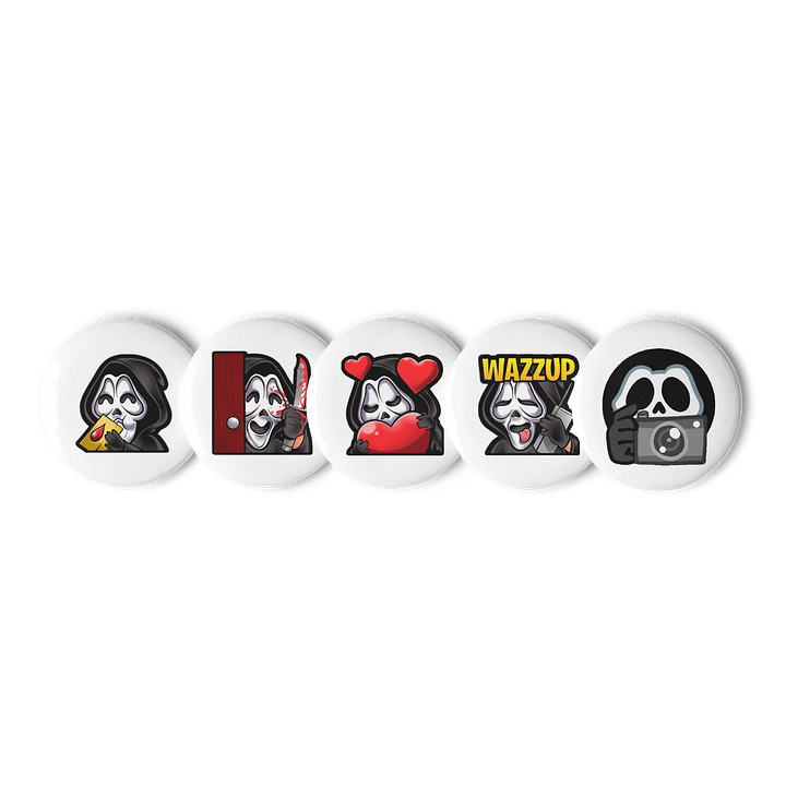 KillrZombie Ghostface Emote Pin Buttons Set product image (1)