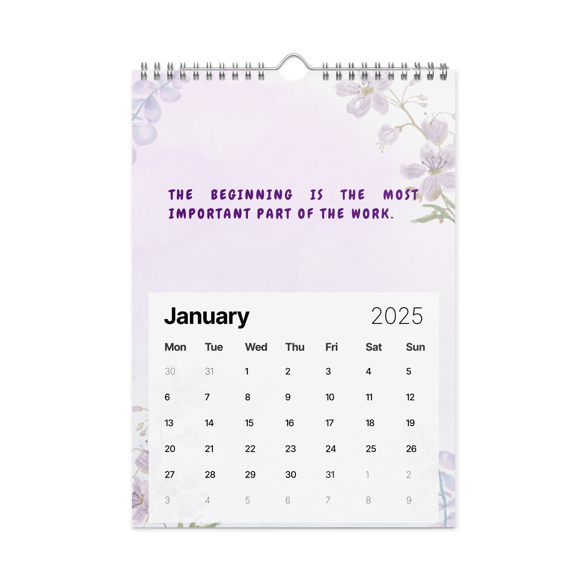 FLORAL INSPIRATIONAL QUOTES WALL CALENDAR 2026 product image (6)
