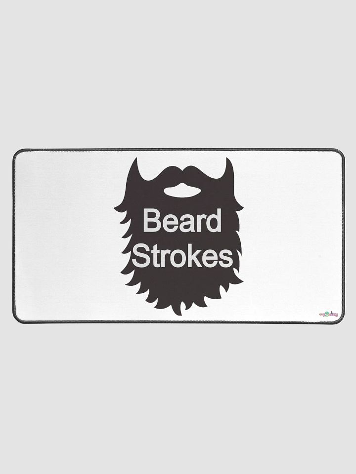 Black Beard Strokes Desk Mat (White) product image (1)
