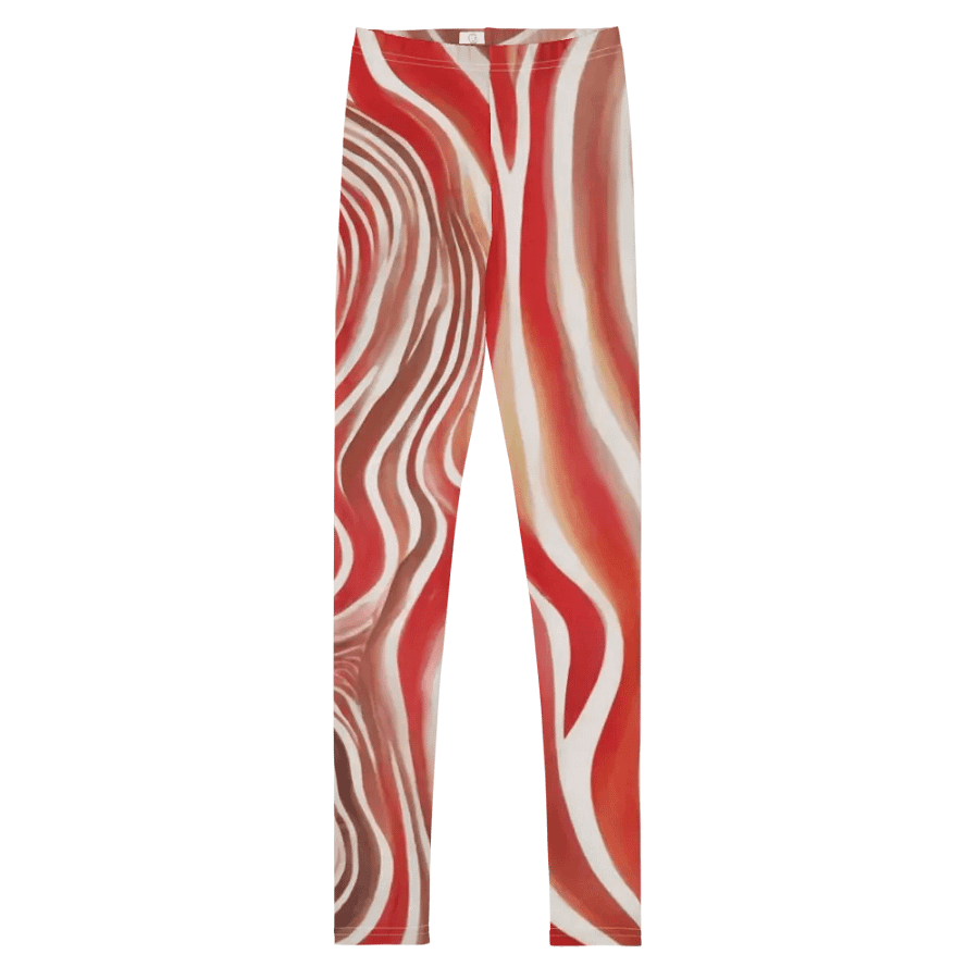 Funky Red Liquid Tie-Dye Explosion Youth Leggings product image (7)