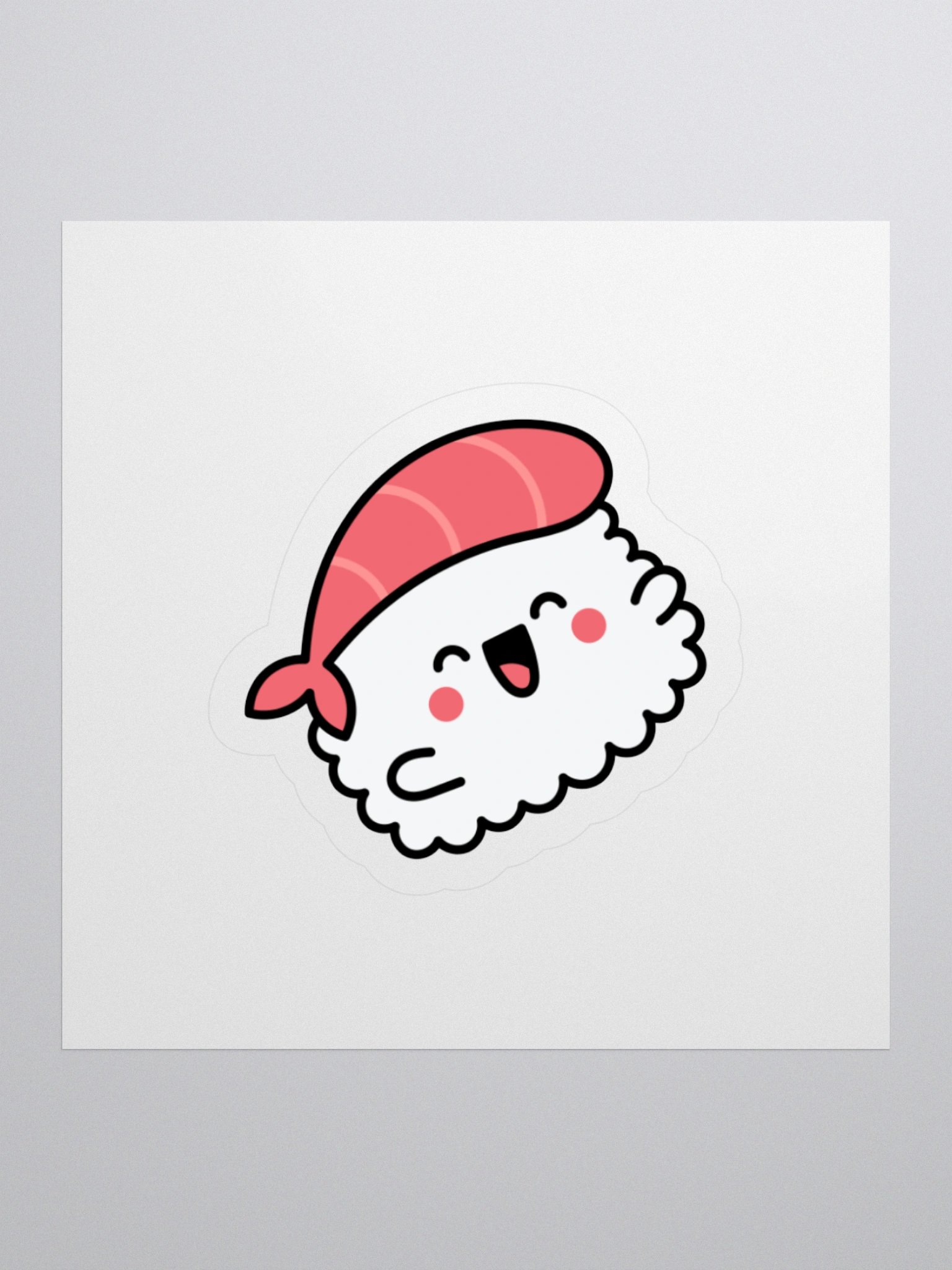 Kawaii Tuna Sashimi Sticker – Rice Ball with Tuna Hat product image (1)