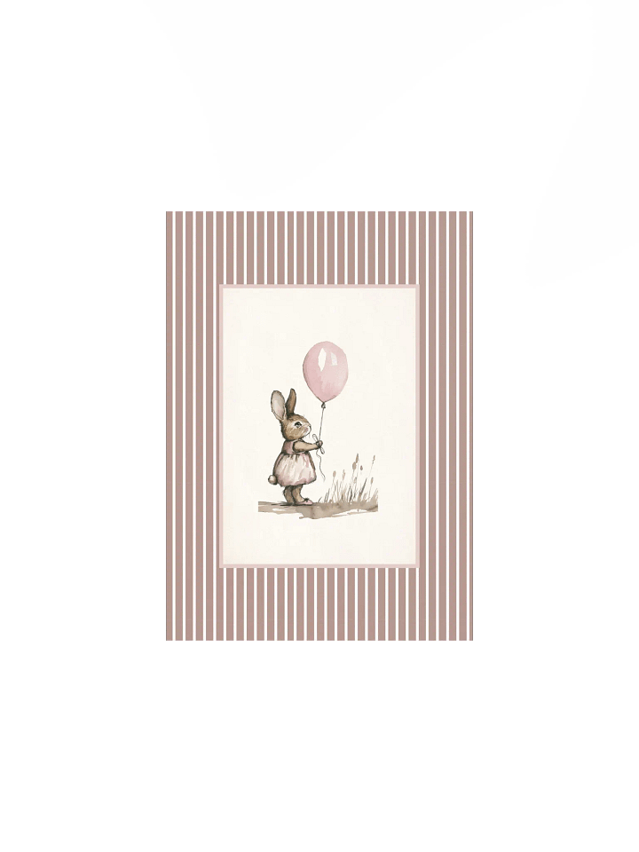 Vintage Pink Bunny Nursery Print product image (2)