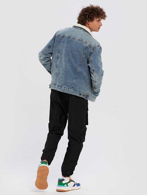 Photo showing Threadfast Apparel Unisex Sherpa Denim Jacket